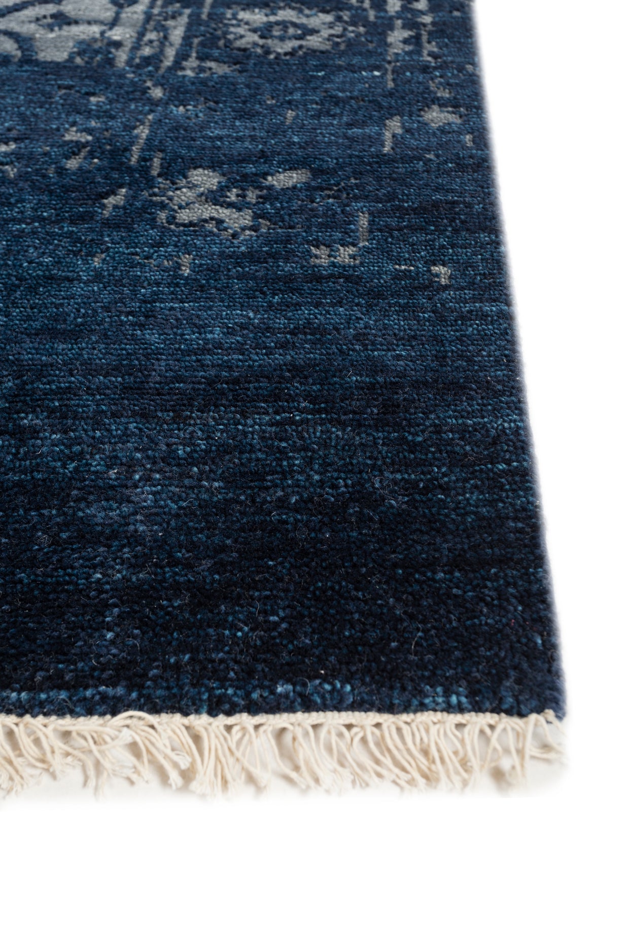Carpet For Living room 2X3 Feet Blue Wool Rectangle Vintage And Distressed Rug