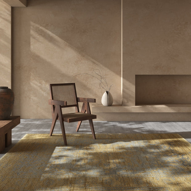 Carpet For Living room 2x3 Feet Grey and Black Wool Rectangle Vintage and Distressed Rug