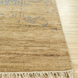 Carpet For Living room 2x3 Feet Grey and Black Wool Rectangle Vintage and Distressed Rug