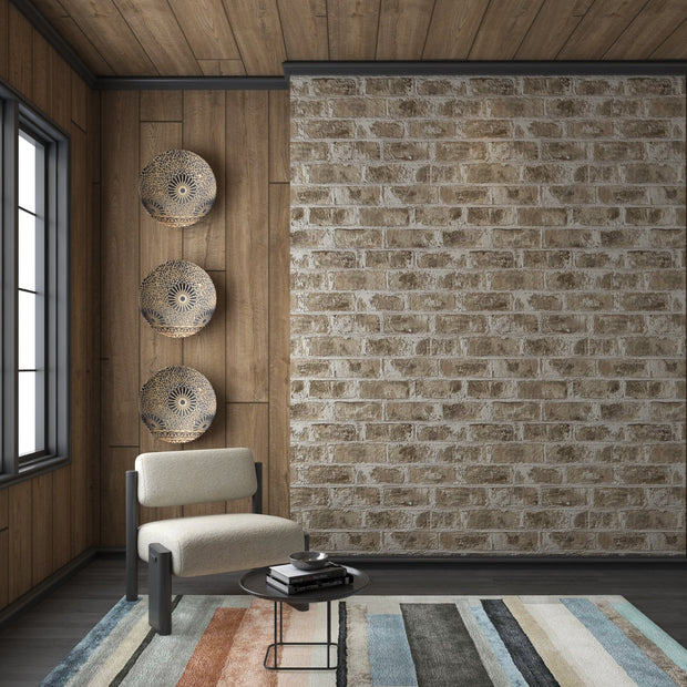 Carpet For Living room 8X11 Feet Grey And Black Wool & Viscose Rectangle Geometric And Stripes Rug