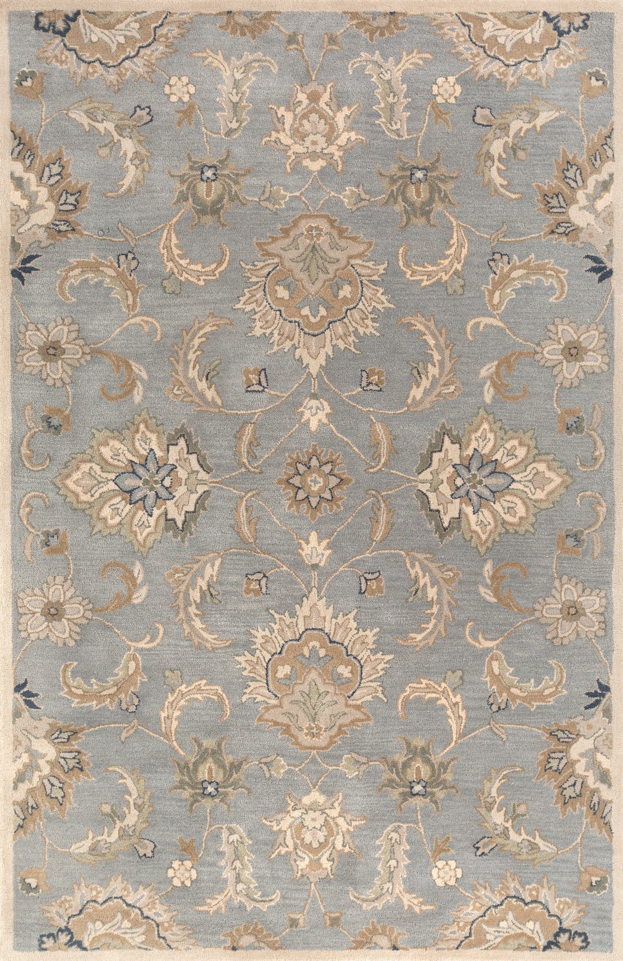 Carpet For Living room 4X6 Feet Blue Wool Rectangle Oriental And Traditional Rug