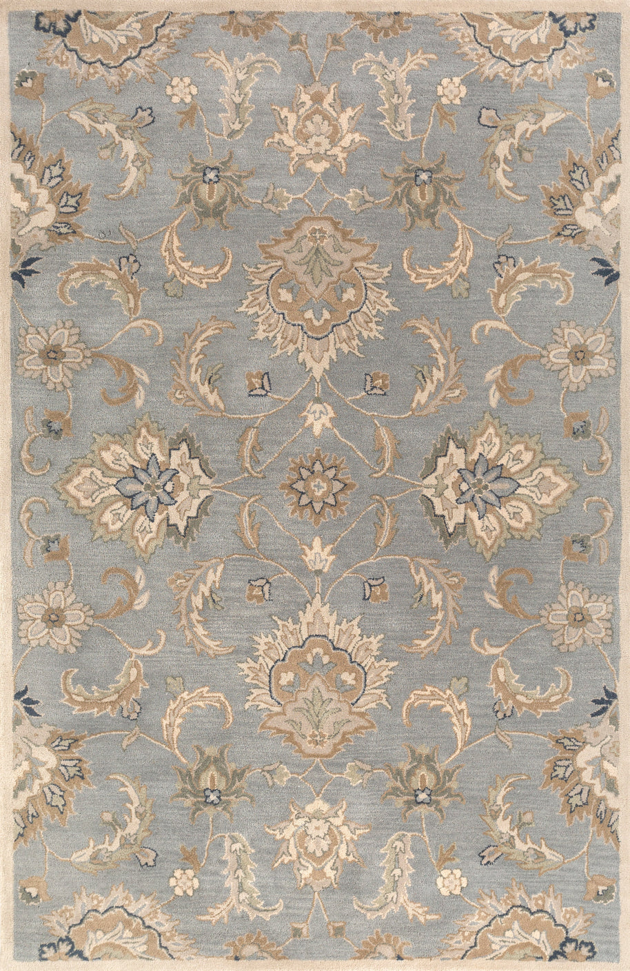 Carpet For Living room 4X6 Feet Blue Wool Rectangle Oriental And Traditional Rug - I MEAN DESIGN