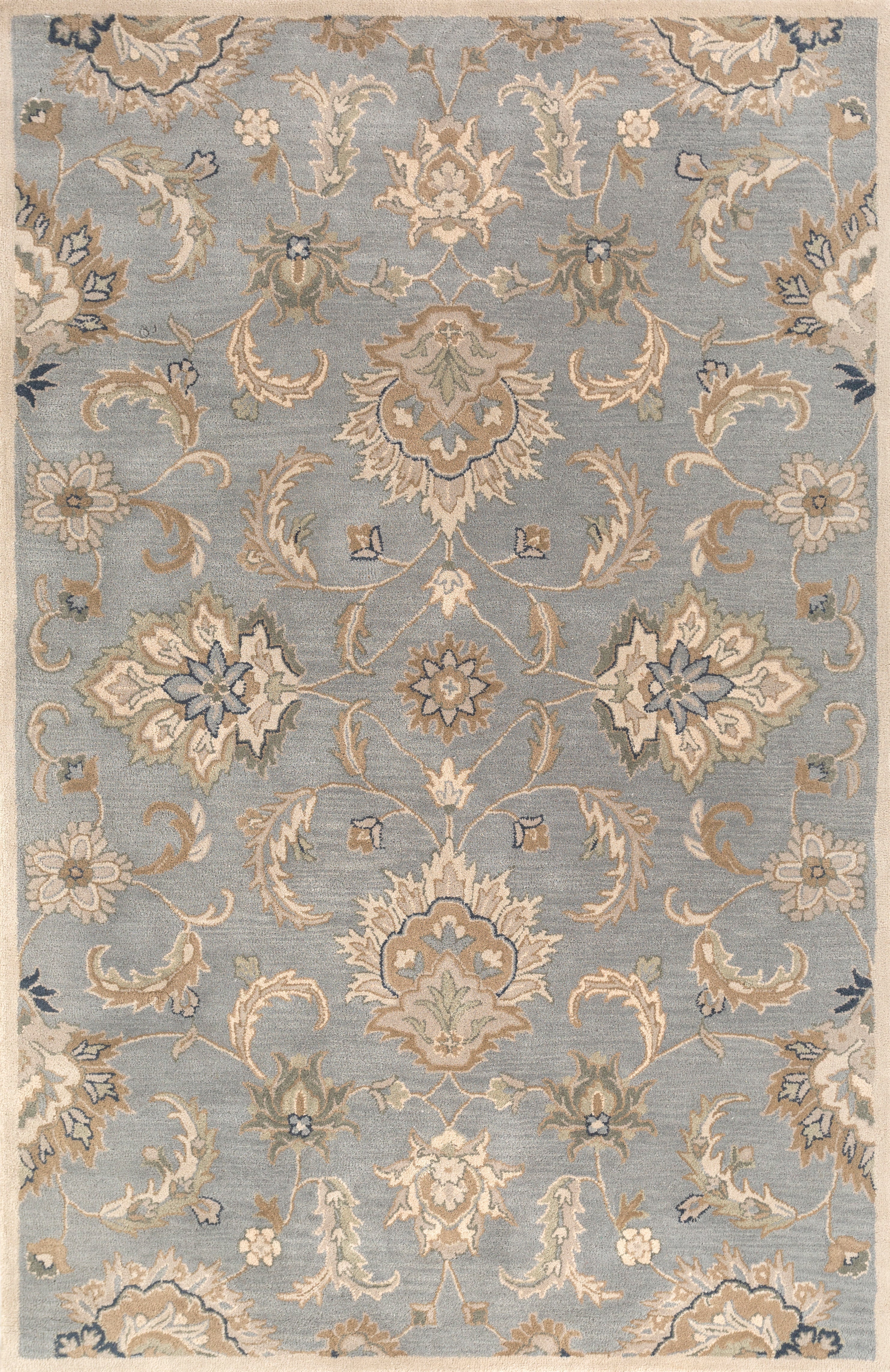 Carpet For Living room 4X6 Feet Blue Wool Rectangle Oriental And Traditional Rug