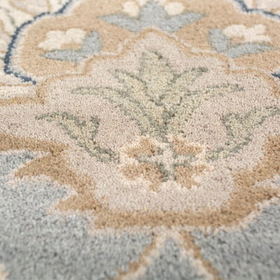 Carpet For Living room 4X6 Feet Blue Wool Rectangle Oriental And Traditional Rug