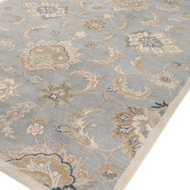 Carpet For Living room 4X6 Feet Blue Wool Rectangle Oriental And Traditional Rug