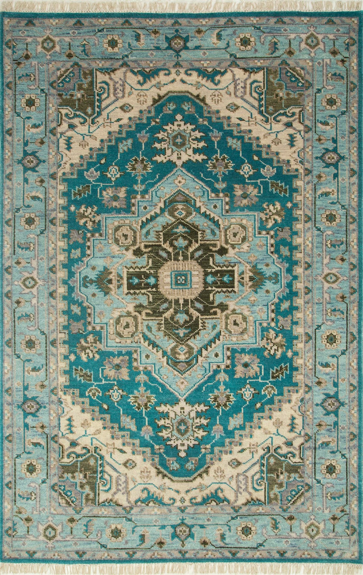 Carpet For Living room 8X10 Feet Blue Wool Rectangle Oriental And Traditional Rug