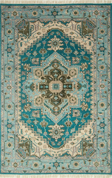 Carpet For Living room 8X10 Feet Blue Wool Rectangle Oriental And Traditional Rug