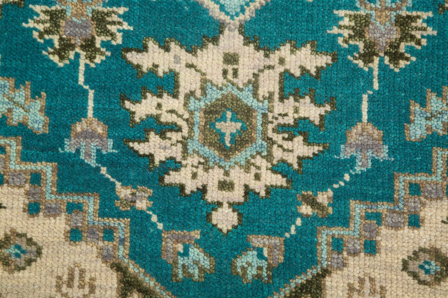 Carpet For Living room 8X10 Feet Blue Wool Rectangle Oriental And Traditional Rug - I MEAN DESIGN