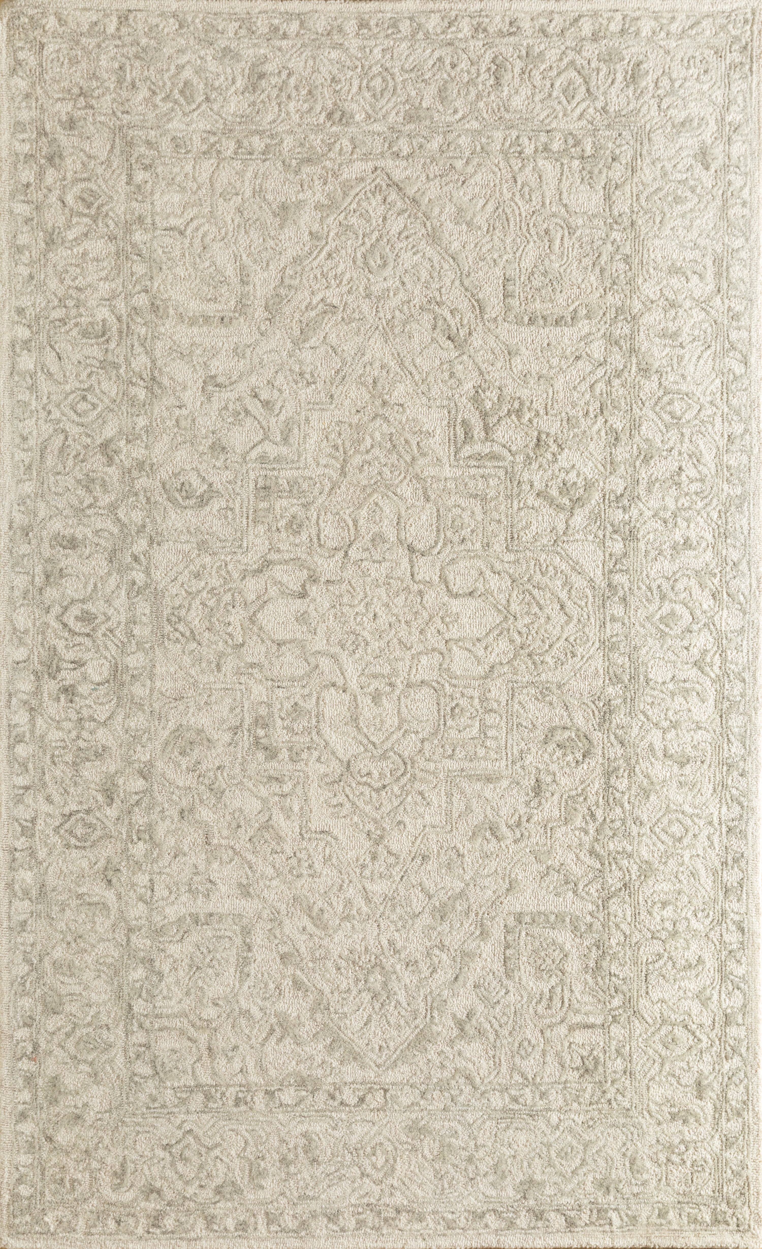 Carpet For Living room 9X12 Feet Ivory Wool Rectangle Vintage And Distressed Rug