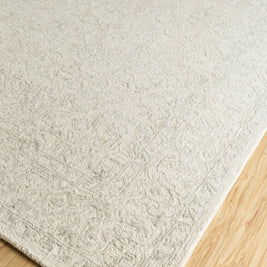 Carpet For Living room 9X12 Feet Ivory Wool Rectangle Vintage And Distressed Rug