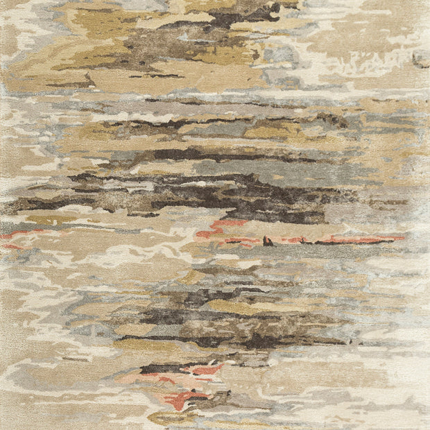 Carpet For Living room 2X3 Feet Ivory Wool & Viscose Rectangle Abstract Rug