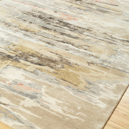 Carpet For Living room 2X3 Feet Ivory Wool & Viscose Rectangle Abstract Rug