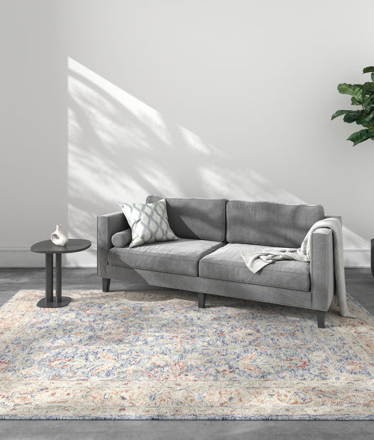 Carpet For Living room 8x10 Feet Blue Wool Rectangle Oriental and Traditional Rug