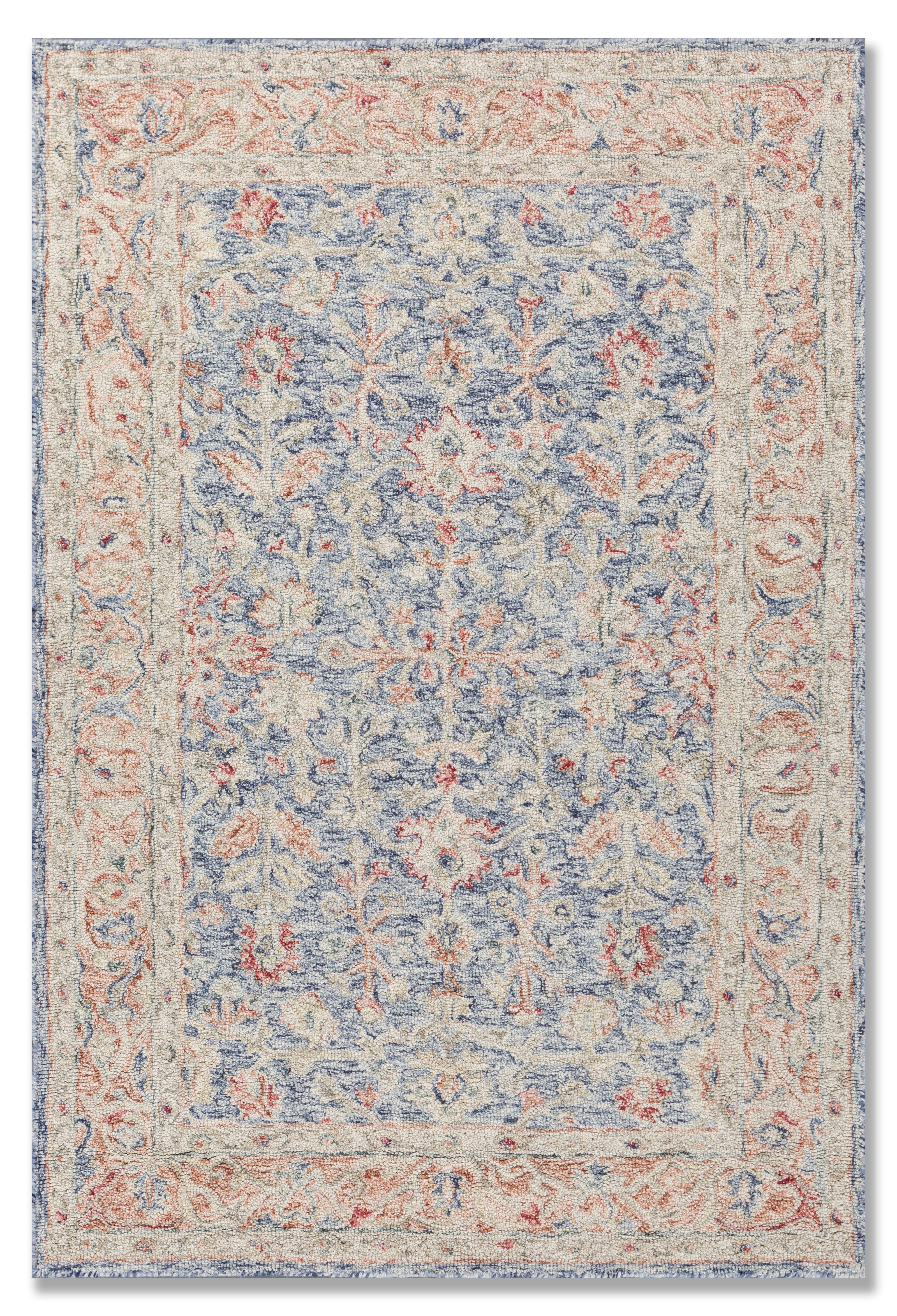 Carpet For Living room 8x10 Feet Blue Wool Rectangle Oriental and Traditional Rug