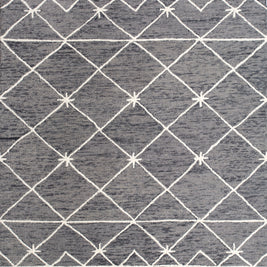 Carpet For Living room 8X10 Feet Grey And Black Wool Rectangle Moroccan And Tribal Rug