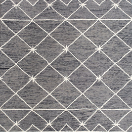 Carpet For Living room 9X12 Feet Grey And Black Wool Rectangle Moroccan And Tribal Rug