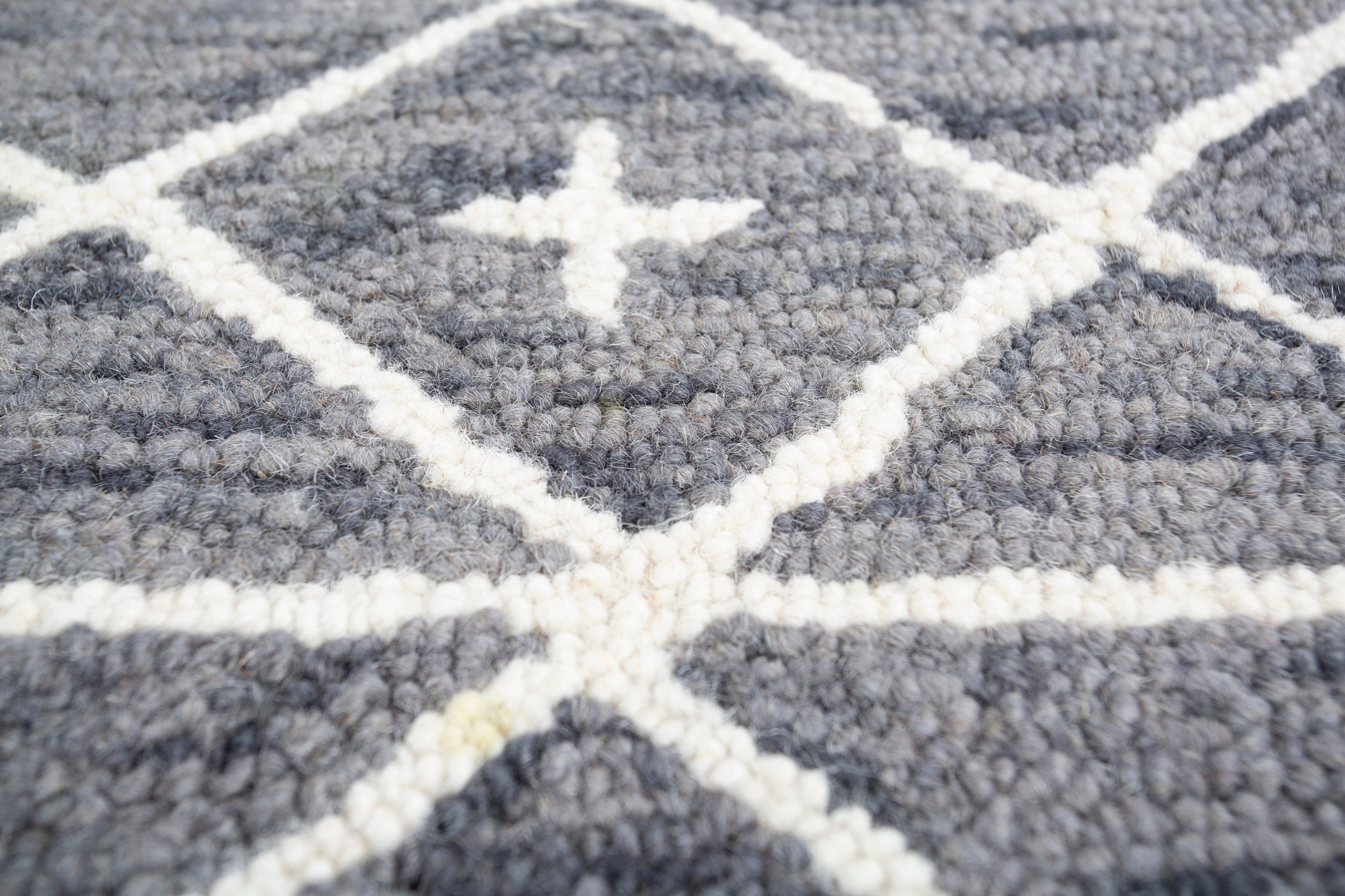 Carpet For Living room 9X12 Feet Grey And Black Wool Rectangle Moroccan And Tribal Rug