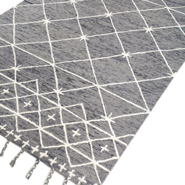 Carpet For Living room 9X12 Feet Grey And Black Wool Rectangle Moroccan And Tribal Rug