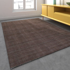 Carpet For Living room 9X12 Feet Pink And Purple Wool & Bamboo Silk Rectangle Solid Rug