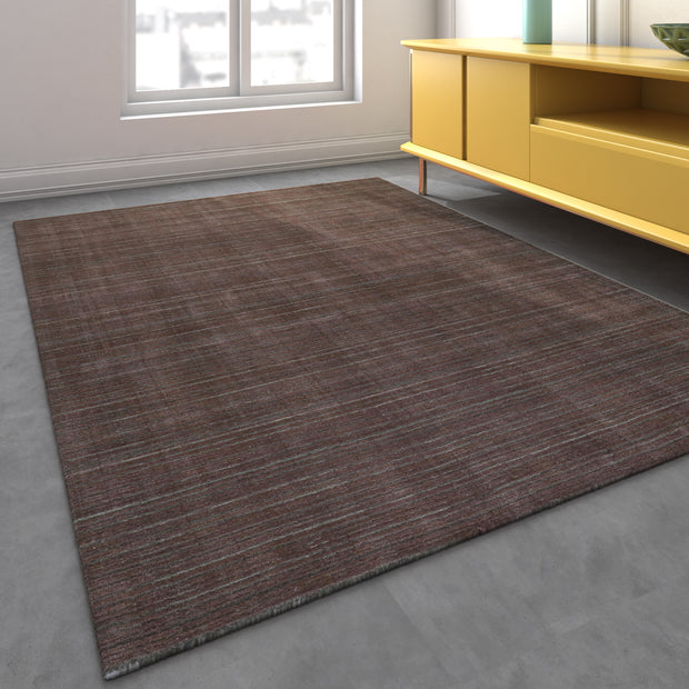 Carpet For Living room 9X12 Feet Pink And Purple Wool & Bamboo Silk Rectangle Solid Rug