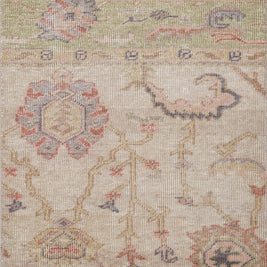 Carpet For Living room 2X3 Feet Beige And Brown Wool Rectangle Vintage And Distressed Rug - I MEAN DESIGN