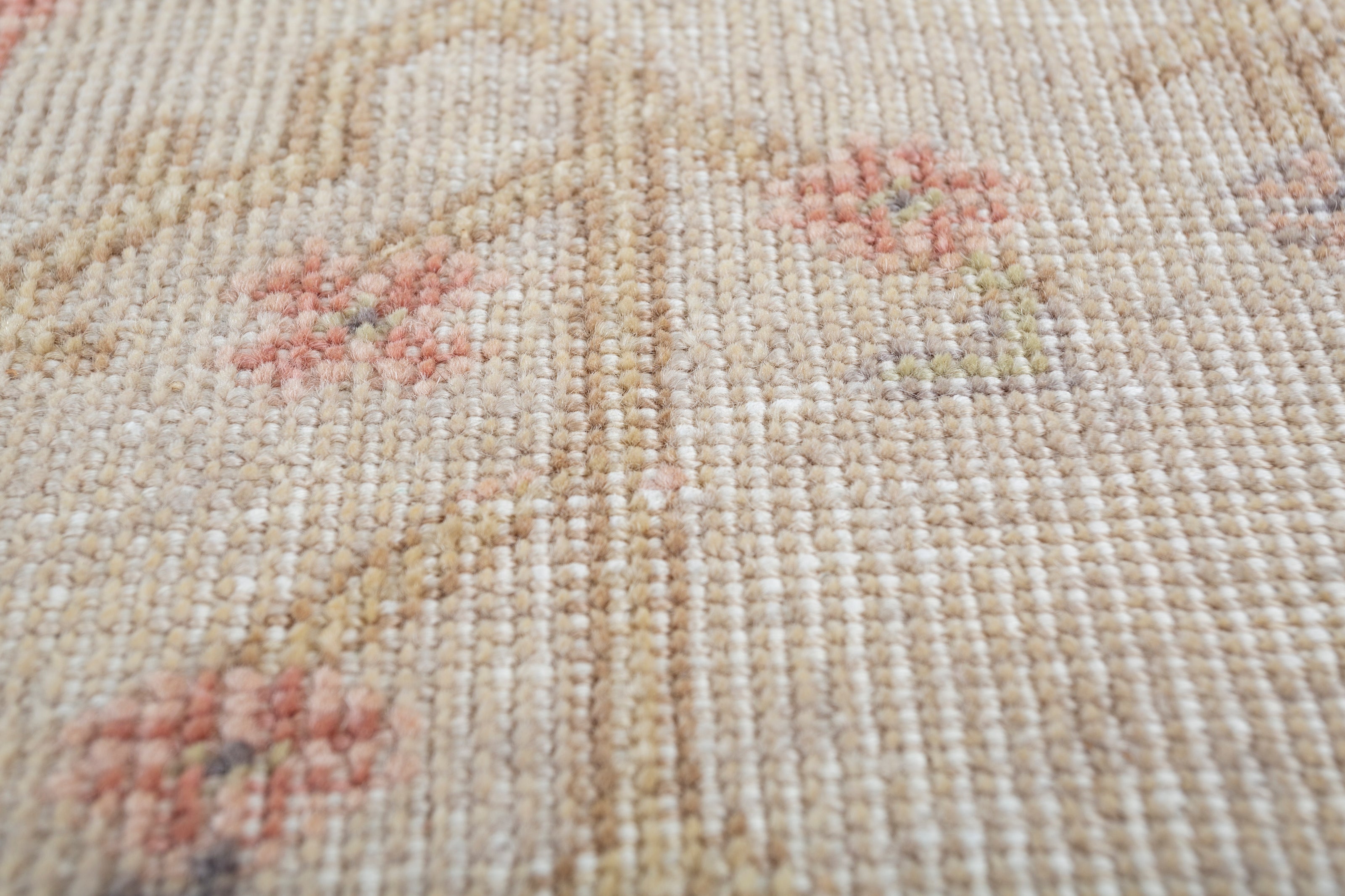 Carpet For Living room 2X3 Feet Beige And Brown Wool Rectangle Vintage And Distressed Rug