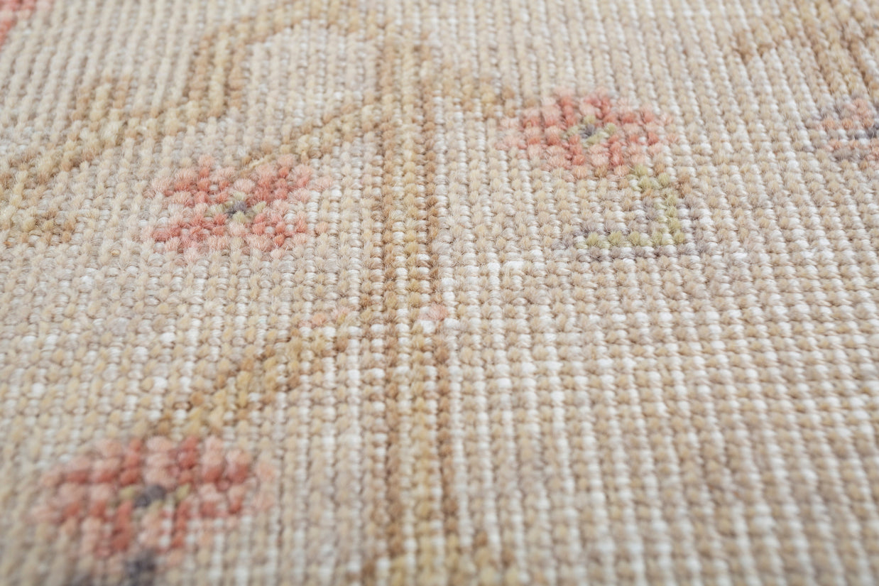 Carpet For Living room 2X3 Feet Beige And Brown Wool Rectangle Vintage And Distressed Rug - I MEAN DESIGN