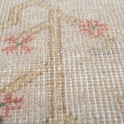 Carpet For Living room 2X3 Feet Beige And Brown Wool Rectangle Vintage And Distressed Rug - I MEAN DESIGN