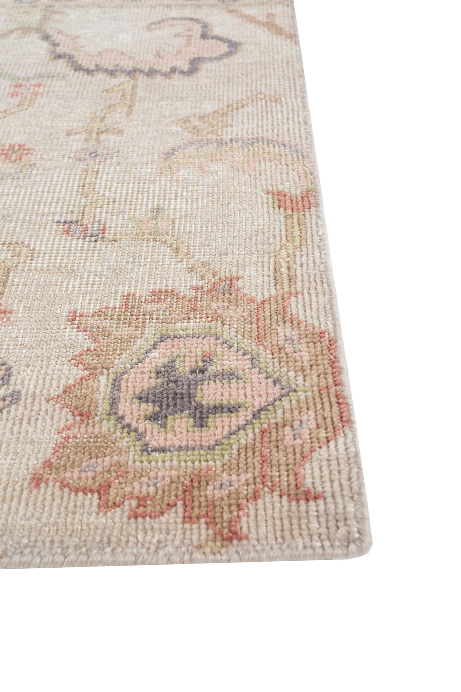 Carpet For Living room 2X3 Feet Beige And Brown Wool Rectangle Vintage And Distressed Rug - I MEAN DESIGN