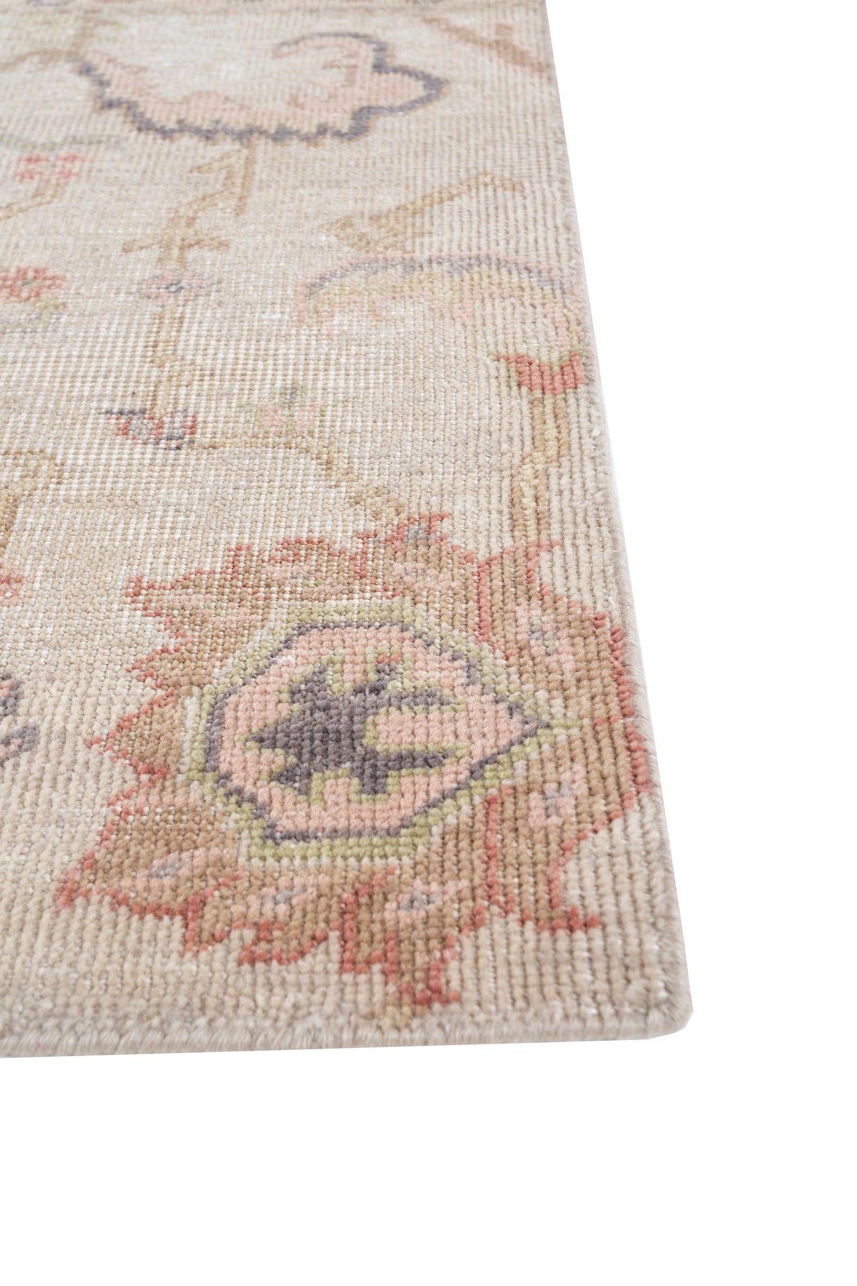 Carpet For Living room 2X3 Feet Beige And Brown Wool Rectangle Vintage And Distressed Rug - I MEAN DESIGN