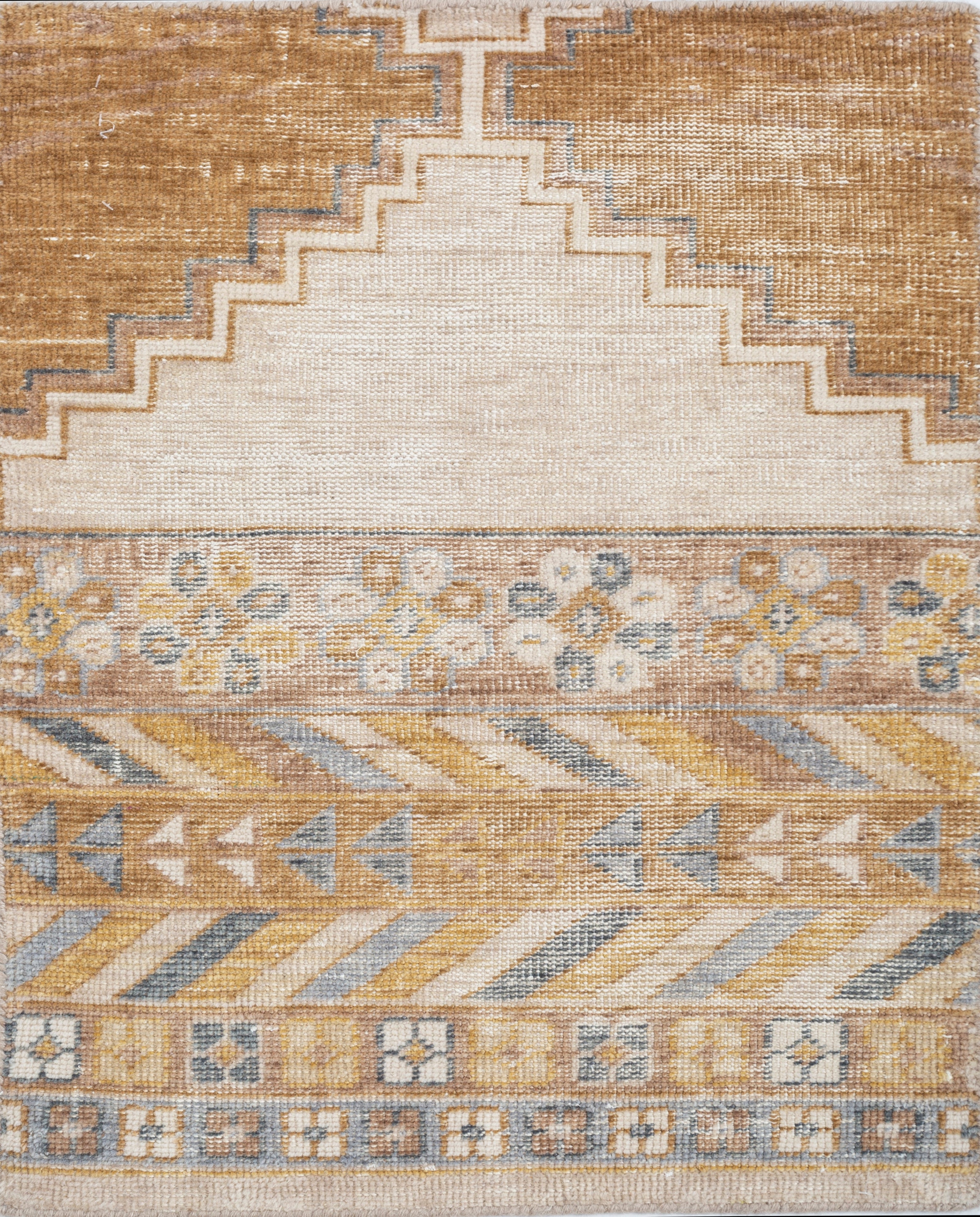 Carpet For Living room 2X3 Feet Beige And Brown Wool Rectangle Abstract Rug