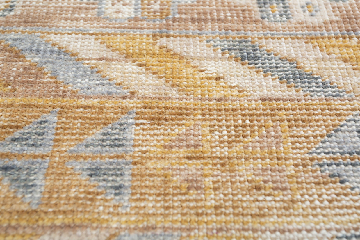 Carpet For Living room 2X3 Feet Beige And Brown Wool Rectangle Abstract Rug