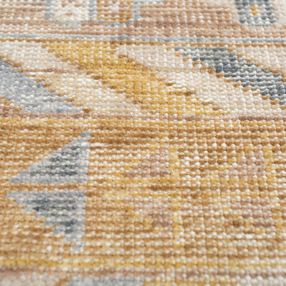 Carpet For Living room 2X3 Feet Beige And Brown Wool Rectangle Abstract Rug