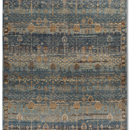 Carpet For Living room 8x10 Feet Blue Wool Rectangle Vintage and Distressed Rug