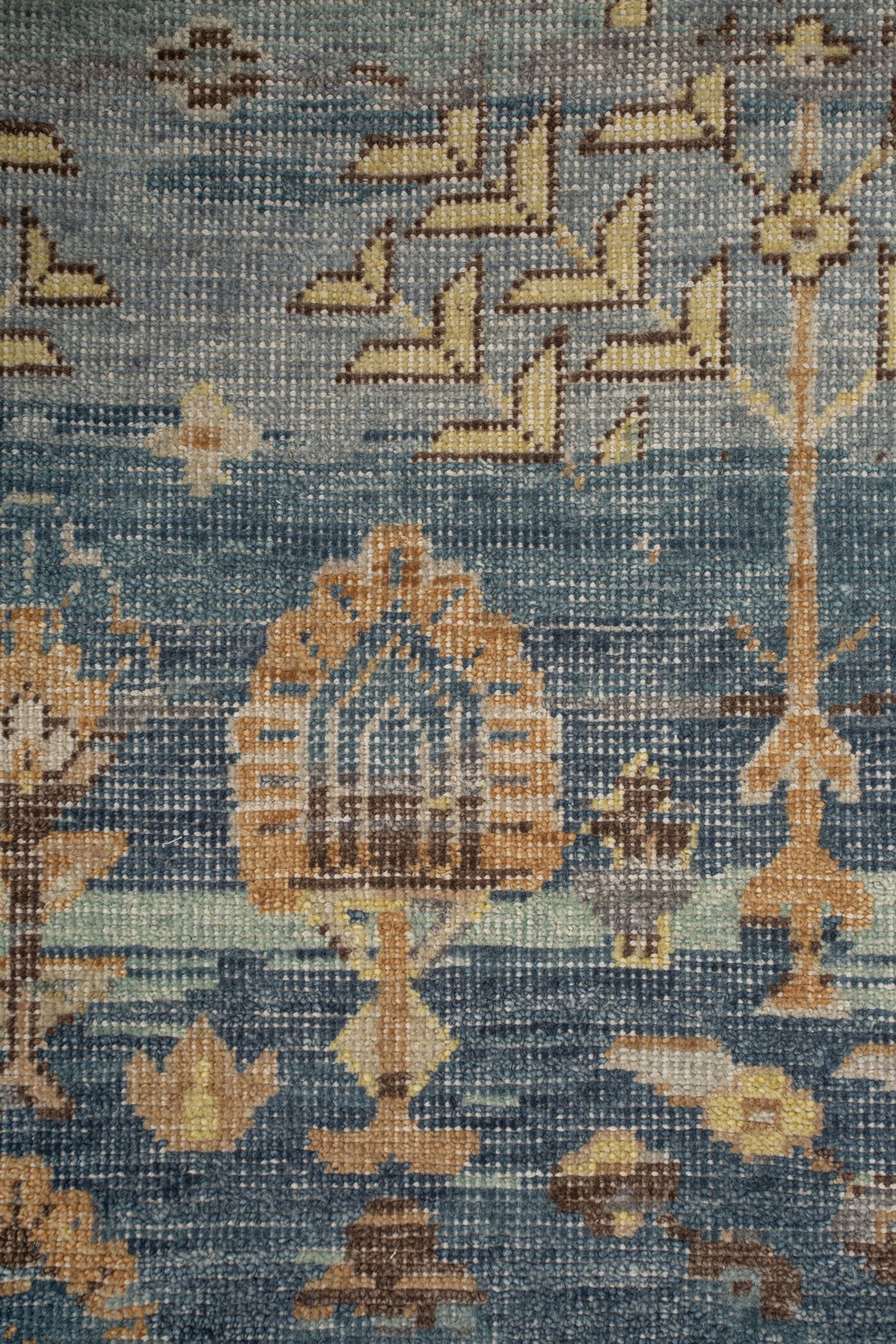 Carpet For Living room 8x10 Feet Blue Wool Rectangle Vintage and Distressed Rug