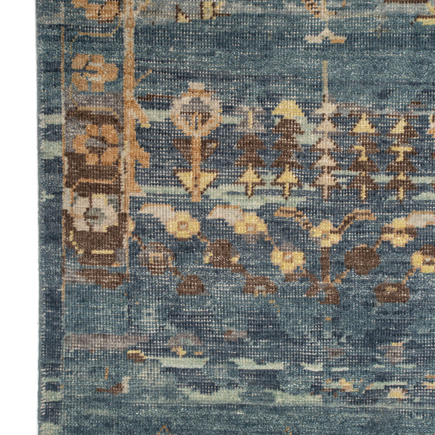 Carpet For Living room 8x10 Feet Blue Wool Rectangle Vintage and Distressed Rug