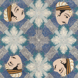 Carpet For Living room 5'6x8 Feet Blue Wool and Viscose Rectangle  Rug