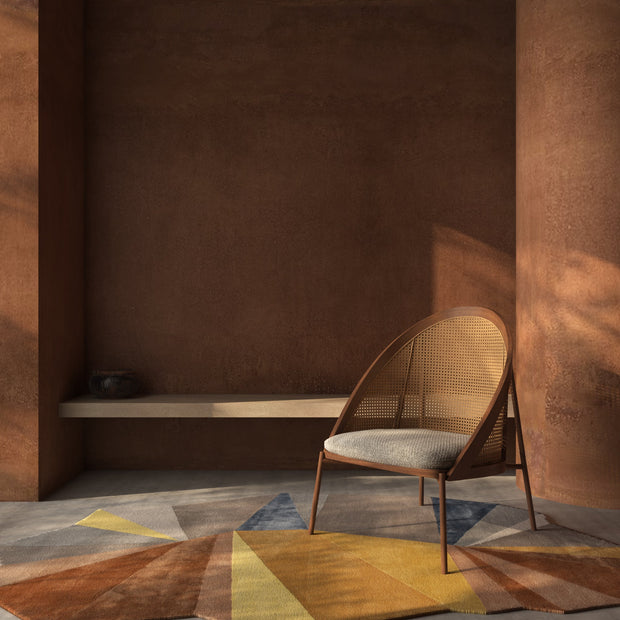 Carpet For Living room 8x11'10 Feet Beige and Brown Wool and Viscose Irregular Geometric and Stripes Rug