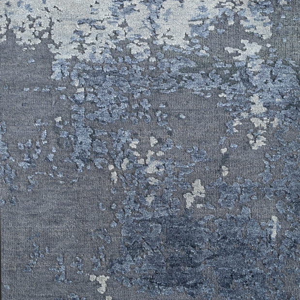 Carpet For Living room 2x3 Feet Grey and Black Wool and Silk Rectangle Abstract Rug