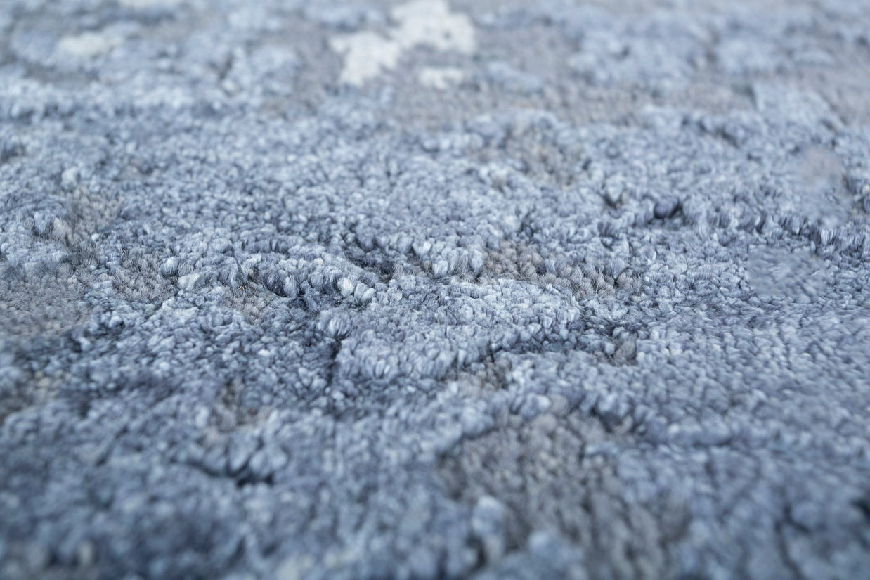 Carpet For Living room 2x3 Feet Grey and Black Wool and Silk Rectangle Abstract Rug