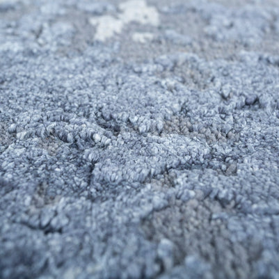 Carpet For Living room 2x3 Feet Grey and Black Wool and Silk Rectangle Abstract Rug