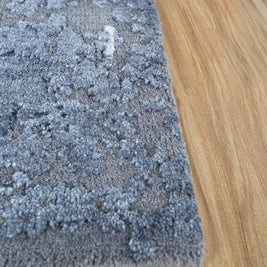 Carpet For Living room 2x3 Feet Grey and Black Wool and Silk Rectangle Abstract Rug