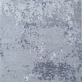 Carpet For Living room 2x3 Feet Grey and Black Wool and Silk Rectangle Abstract Rug