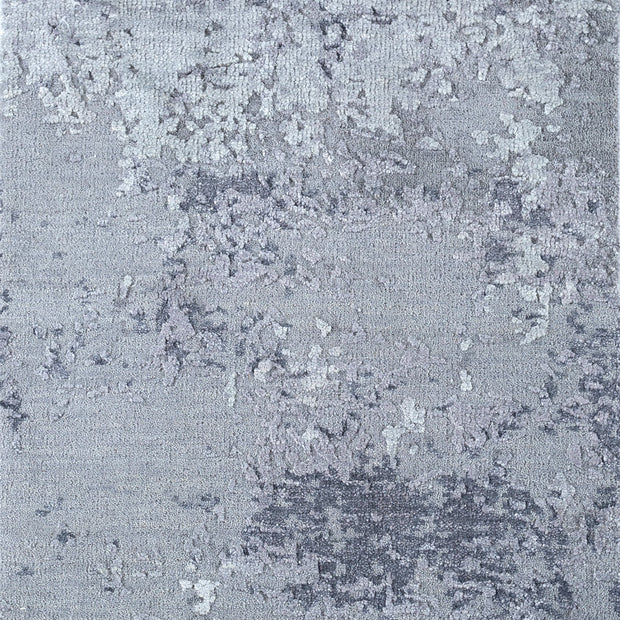 Carpet For Living room 2x3 Feet Grey and Black Wool and Silk Rectangle Abstract Rug