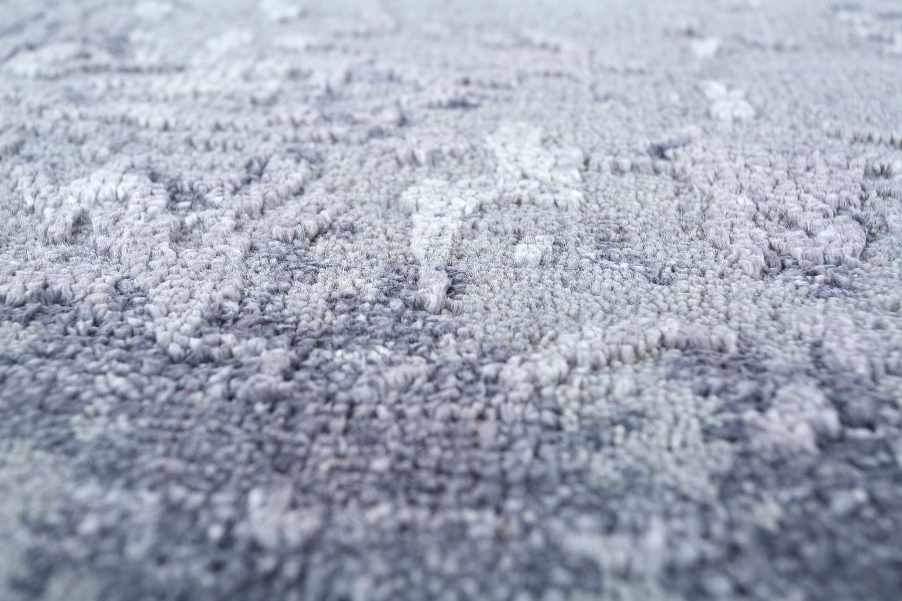 Carpet For Living room 2x3 Feet Grey and Black Wool and Silk Rectangle Abstract Rug