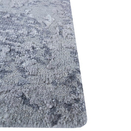Carpet For Living room 2x3 Feet Grey and Black Wool and Silk Rectangle Abstract Rug