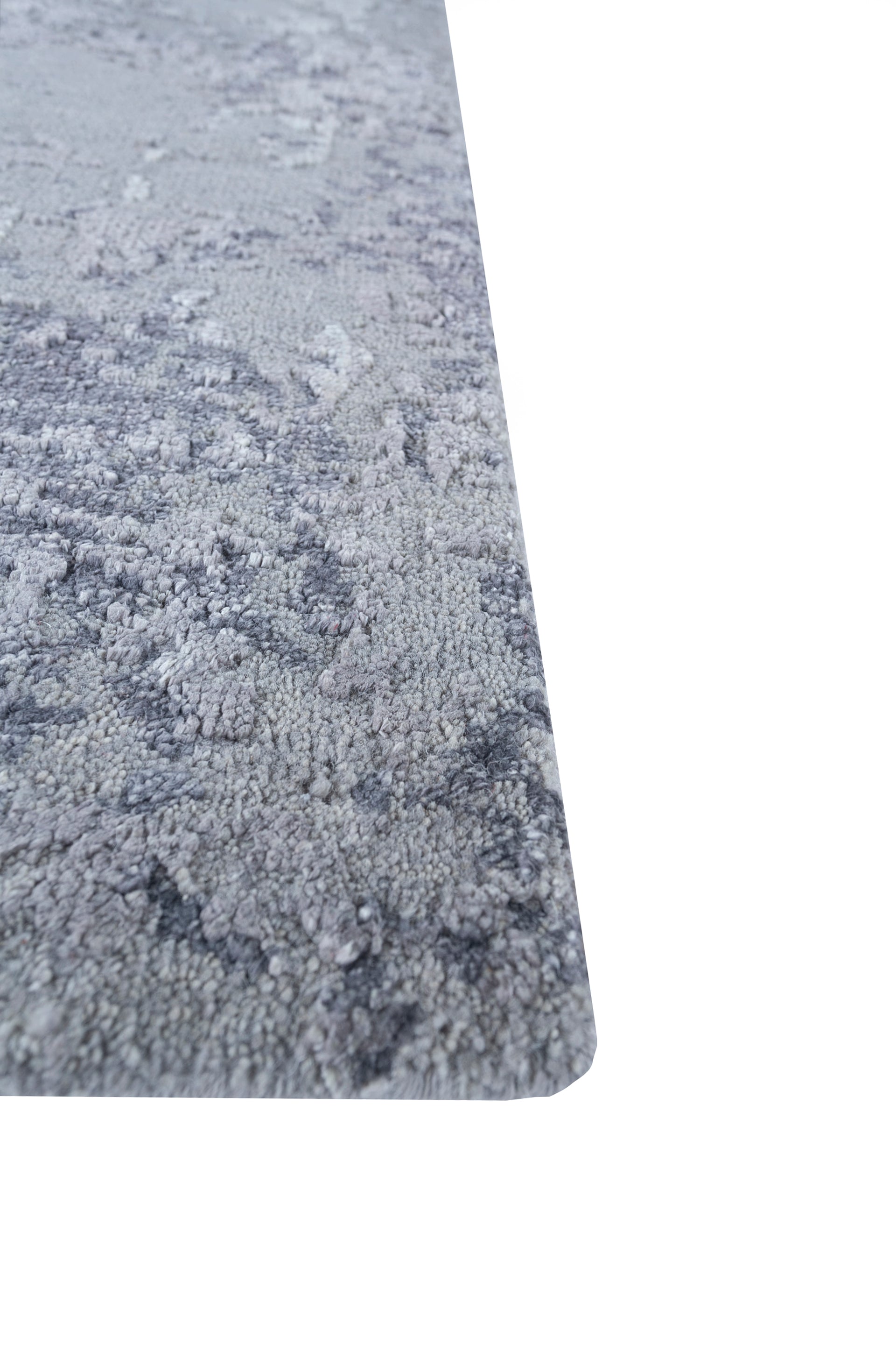 Carpet For Living room 2x3 Feet Grey and Black Wool and Silk Rectangle Abstract Rug