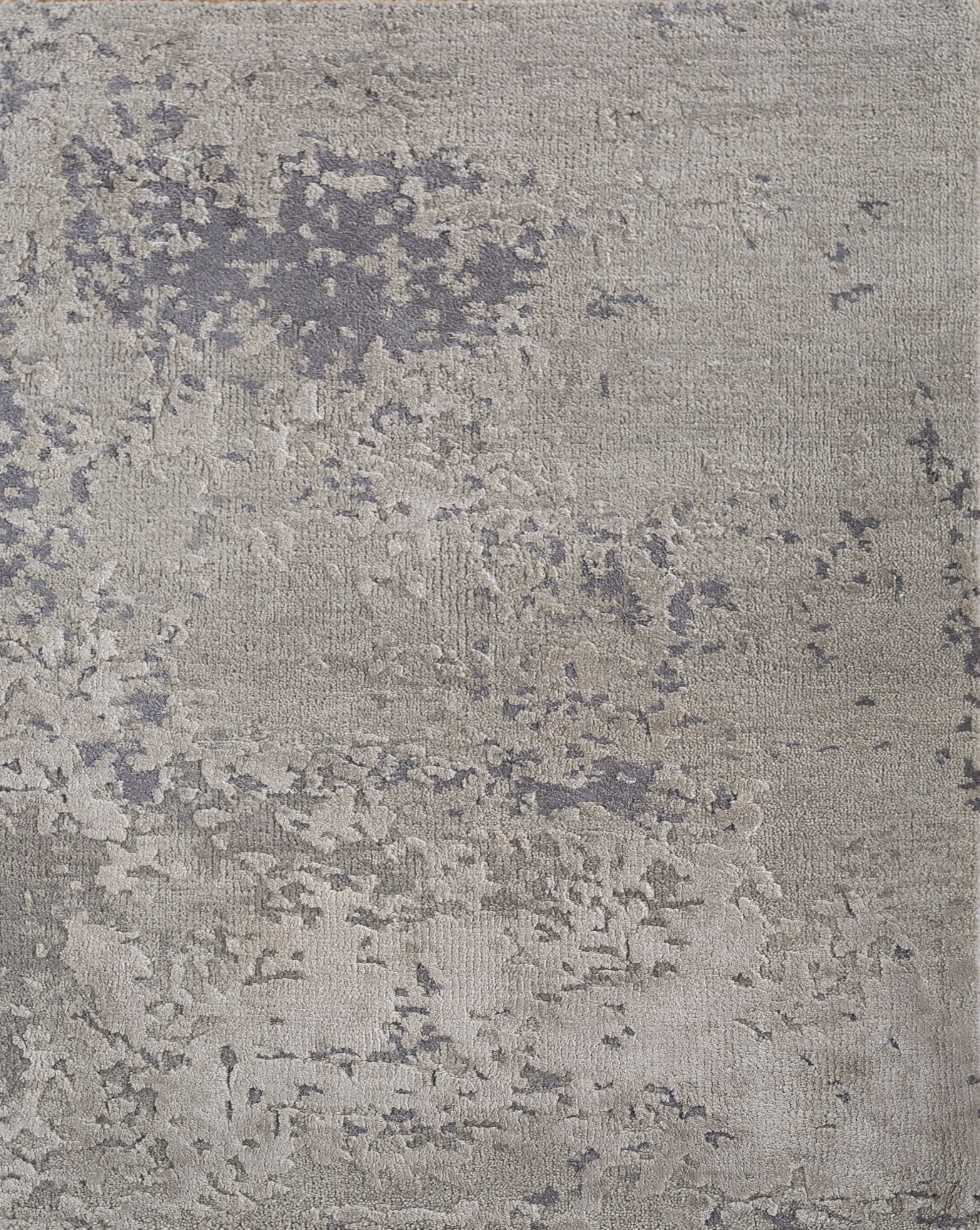 Carpet For Living room 2x3 Feet Grey and Black Wool and Silk Rectangle Abstract Rug