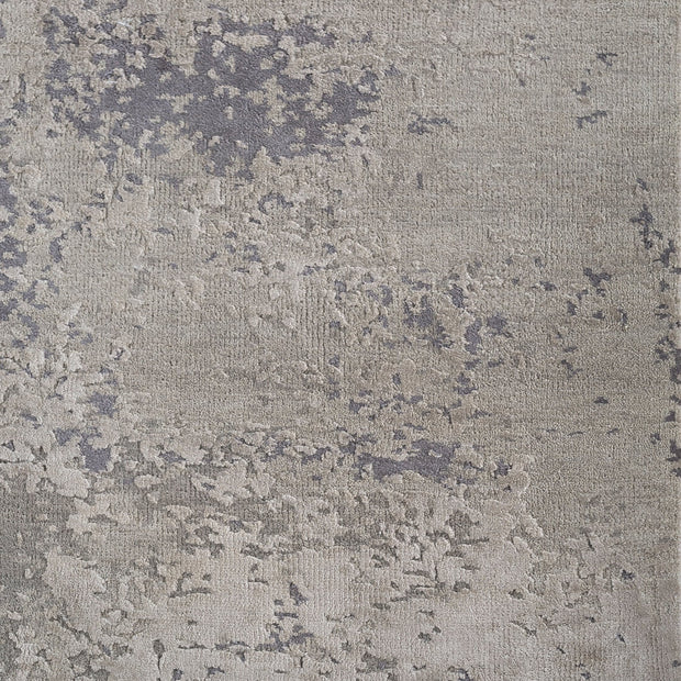 Carpet For Living room 2x3 Feet Grey and Black Wool and Silk Rectangle Abstract Rug