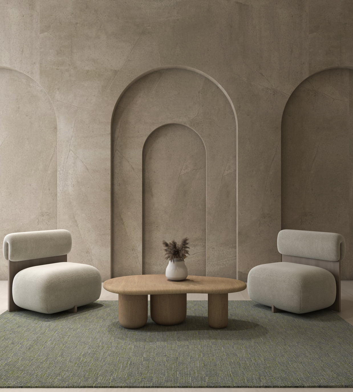 Carpet For Living room 5x7 Feet Grey and Black Wool Rectangle Geometric and Stripes Rug